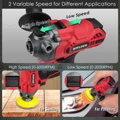 Cordless Mini Buffer Polisher Kit with Batteries Pads