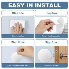 Door Stoppers for Wall,3.15″ Large White Silicone Bumpers 3.15”,