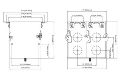 2-Gang Square Floor Box Assembly Kit w/ Nickel Flip Cover 15A TR Duplex Outlets