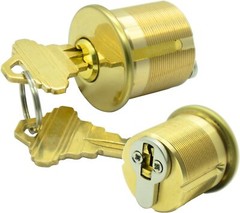 2Set Mortise Door Cylinder Lock Replacement 1 1/8″ SC1 Keyway For Store Door