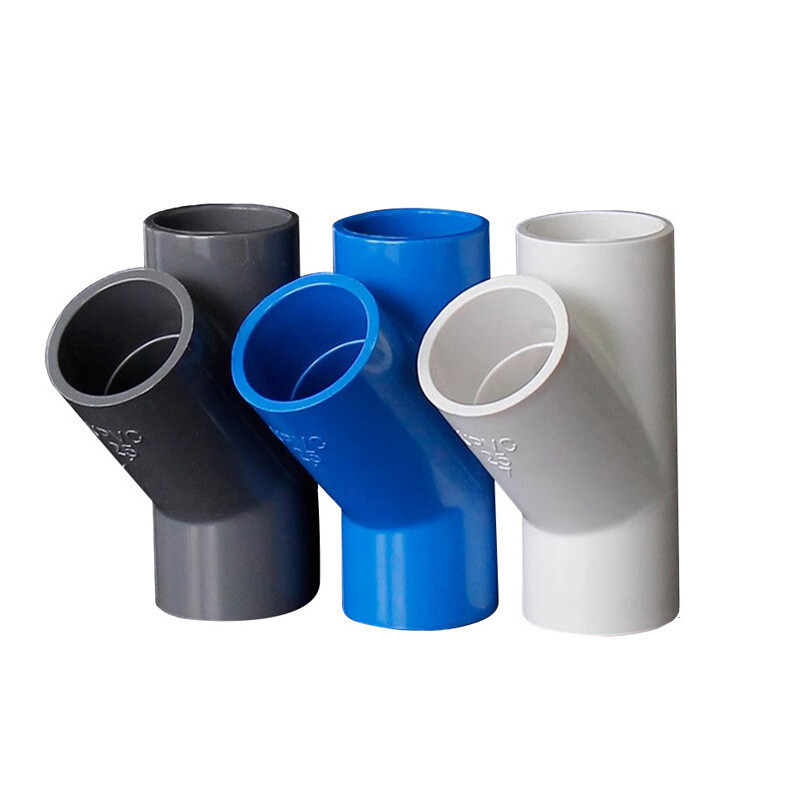 PVC 3 Way Y Connector Inner Dia 20mm-160mm Pipe Fittings Tube Adapter Joint