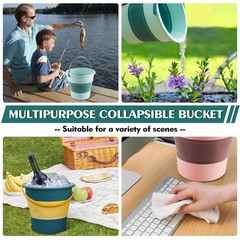 Collapsible Bucket 3PCS 1.3 Gallon/5L Small Plastic Household Cleaning Mop Bu…