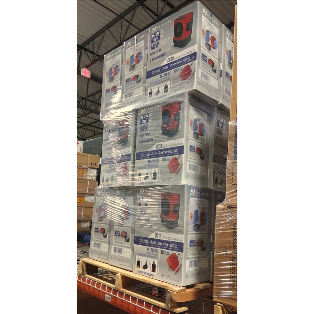 Hessaire Mobile Evaporative Cooler AC/DC Powered Pallet of 12 DC18-PL12