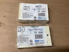 LOT OF 2 Mono Systems SMS5751 1-Gang Raceway Extension Adapter Ivory #111G131*CO
