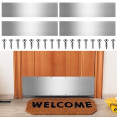 Therwen 5 Sets 8 x 36 Inches Silver Door Kick Plate for Exterior Doors, Satin…