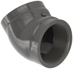 GF Piping Systems PVC Pipe Fitting 45 Degree Elbow Schedule 80 Gray 2″ NPT