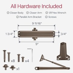 Lawrence Medium/Heavy Duty Door Closer Commercial Grade 1 – Surface-Mounted C…