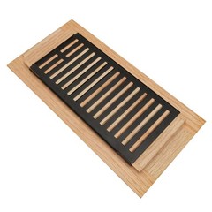 Razo White Oak Wood Floor Register, Drop in 4×10 Inch, With Damper