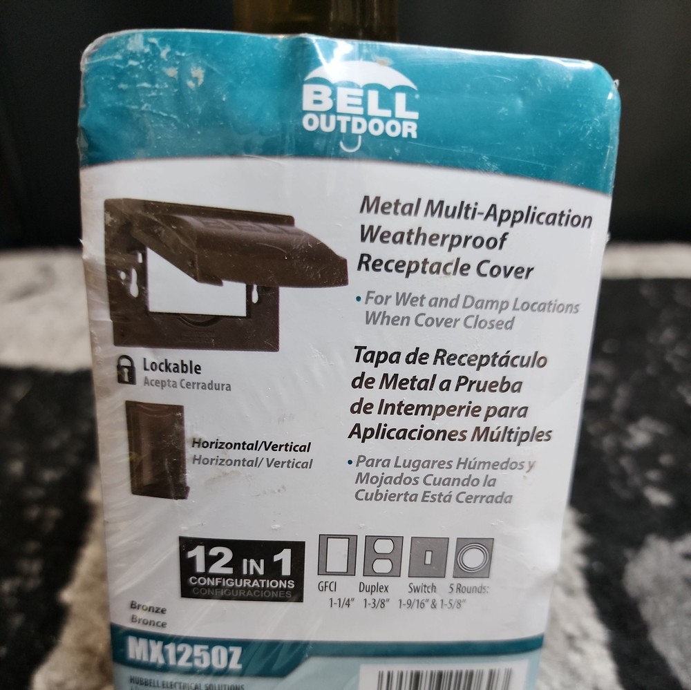 1-Gang Flip Weatherproof Cover, Vertical/Horizontal, 12-in-1, Bronze