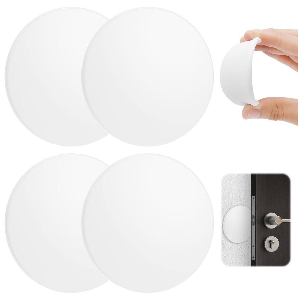 Door Stoppers 4 Pack, Large 3.15″ Stopper for Wall 3.15 inches, White