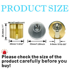 2Set Mortise Lock SC1 Cylinders Adams Rite Type Brass 1” Mortise Cylinder