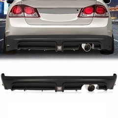 Civic 2006-2011 Rear Bumper Spoiler Diffuser Black LED Brake Light