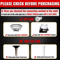 VIVIDA Flexible Sink Drain Pipe, 1-1/2″ Expandable Flexible P Trap Drain Pipe, 1