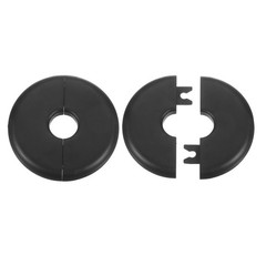 2pcs Wall Split Flange 17mm/0.7″ Self-Adhesive Plumbing Cover Plates Black