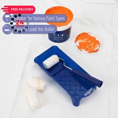 Bates- Paint Roller Kit, 25 pcs, Small Set with Clear White-Blue