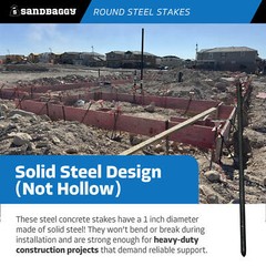 Sandbaggy 36″ Round Steel Concrete Form Stakes – No Nail Holes – 1″ Diameter