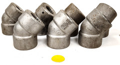 UNBRANDED 1/2″ X 1/2″ FEMALE 45° PIPE ELBOW FORGED CARBON STEEL **LOT OF 7 **