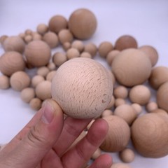 10mm – 80mm Natural Beech Wooden Craft Balls Wood Solid Round Ball Spheres DIY