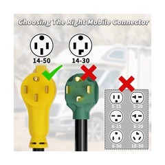 PlugSaf NEMA 14-50P/14-50R 30 FT 50 Amp RV/EV Extension Cord Outdoor with Gri…