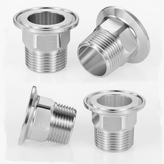 Male Thread Tri Clamp Adapter Sanitary Ferrule Fitting A2/A4 Stainless Steel