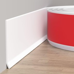 Duzzy Flexible Baseboard Molding Trim, 4 Inch(W) x 20 4 Inch x 20 Feet, White