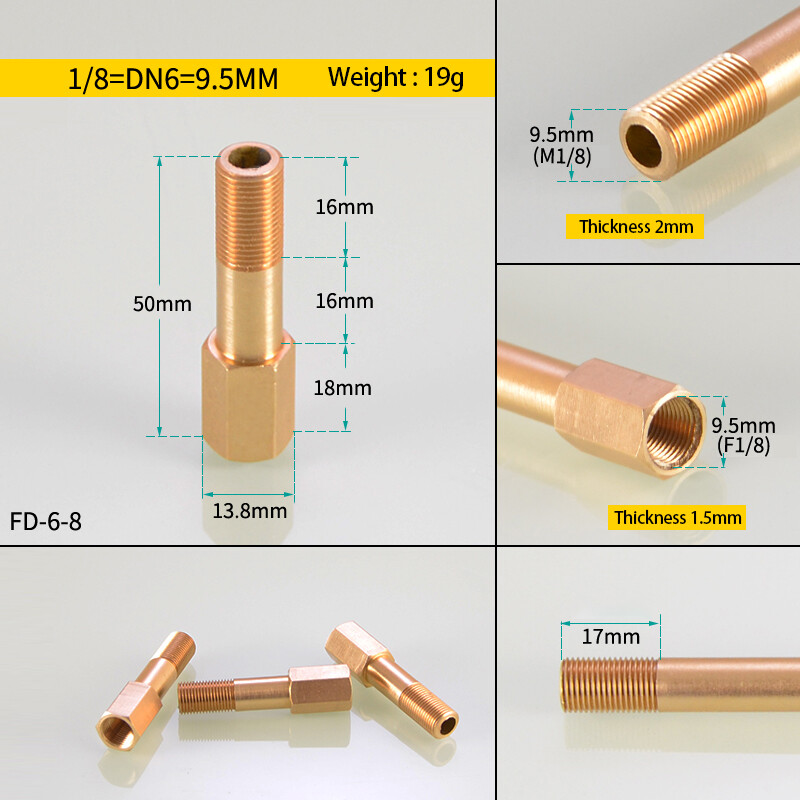 1/8″ 1/4″ 3/8″ BSP Brass Male To Female Pipe Fitting Thread Extension Connector