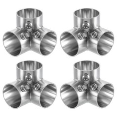 4Pcs 90 Degree 3-Way Elbow Pipe Fitting Connector Fit 1″ OD Pipe
