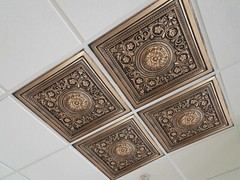 Washable PVC Ceiling Tiles – 2′ x 2′ Lay-in Tile Mold Free, Majesty Bronze Black
