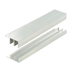 Outwater 48in Aluminum Sliding Door Track for 1/4in Wood Panels, Mill Finish