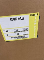 CeraBlanket 1.5”x48″x15’ 60 Sq’ Ceramic Fiber Insulation Blanket 8 Thermal 2400F