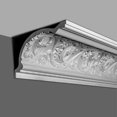9 in. x 7-1/2 in. x 96 in. Ornate Leaves Polyurethane Crown Moulding Pro Pack 16