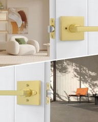 Goldenwarm Gold Door Handles Interior, Zinc Alloy Heavy Duty Brushed Gold Int…