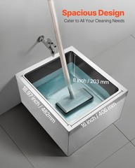 Stainless Steel Floor Mop Sink, 22 x 19 x 12 in, 304 Stainless Steel, with 3-in-