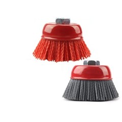6″ Nylon Wire Brush Set Grit 80 & 180 Metal Wood Tile Plastic