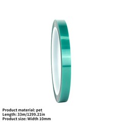 Green Polyester Tape, High Temp Masking Tape, Powder Coating, Adhesive JQ
