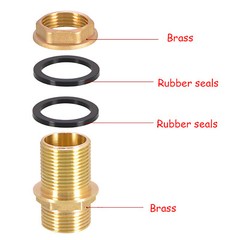 1/2″3/4″1″Brass Water Tank Outlet Fitting Flange Extend |Silicone or Rubber Seal