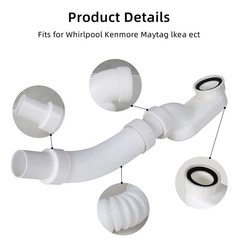 Flexible Freestanding Tub Drain Kit – Low Profile Flat P 1 1/2 inch, White