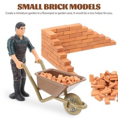 200Pcs Mini Bricks Building Sets Reusable Clay Brick Model Watermelon Red Decor