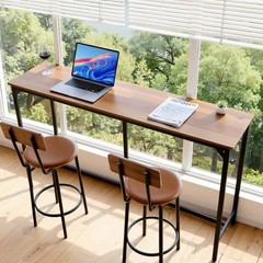 Bar Table, 1PCS 63″ Kitchen Bar Table, Tall Dining Tables with Rounded Edge, Re