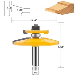 OLETBE 1/2-Inch Shank Router Bit Set 3 PCS, Round Over Raised Panel Cabinet D…