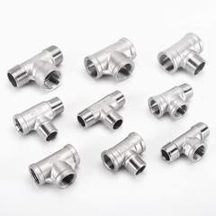 Stainless Steel Tee Pipe Fitting Female/Male Thread Connector 1/4″ 3/8″ 1/2″3/4″