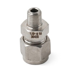 1pc Compression Tube Fitting 1/8 PT Male x 10mm OD Tube Stainless Steel