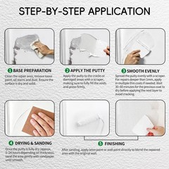 Wall Repair Paste 350g, White Drywall Spackle Wall Filler for Cracks, Holes, …