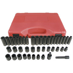 K Tool International Socket Set Impact 42 piece 3/8 in. Dr. SAE and MM 37042