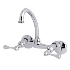 Kingston Brass KS374 Kingston 4 GPM Wall Mounted Double Handle – Chrome