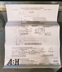 ABH 9000 Series 9024 Surface Mount Overhead Stop & Holder US32D Satin Stainless