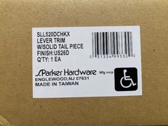 S.Parker SLL520DCHKX LEVER TRIM W/ SOLID TAIL PIECE, FINISH US26D (NEW)