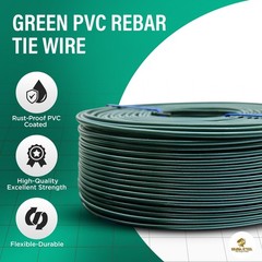 Green wire ties 1 roll 3.0lb PVC coated 16 gauge rebar tie wire SIMBA STEEL