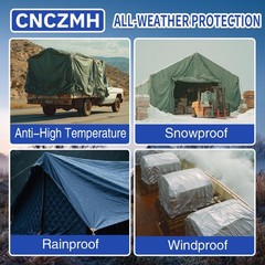 Heavy Duty Tarp Waterproof 12×20 Feet, 16 Mil Thick Green Poly Tarps, Grommet…