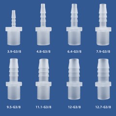 Plastic Barbed Connector Male Thread Pipe Hose Fitting Straight Air Fuel Water